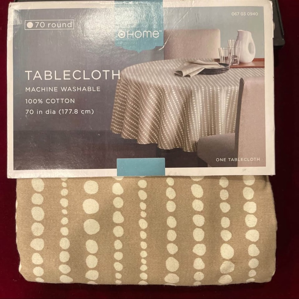 Home 100% CottonFabric Tablecloth 70" Round Made In India - Picture 2 of 10